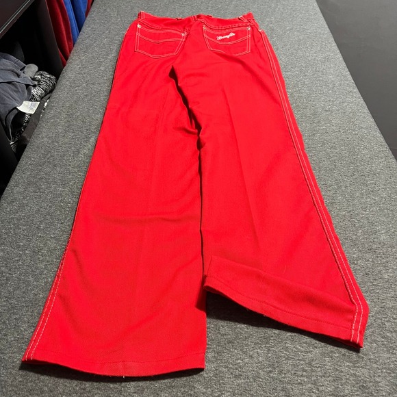 Wrangler Denim - Vintage Wrangler Red Flare Leg Pants High Waisted 1960s Contrast Stitch 28x32